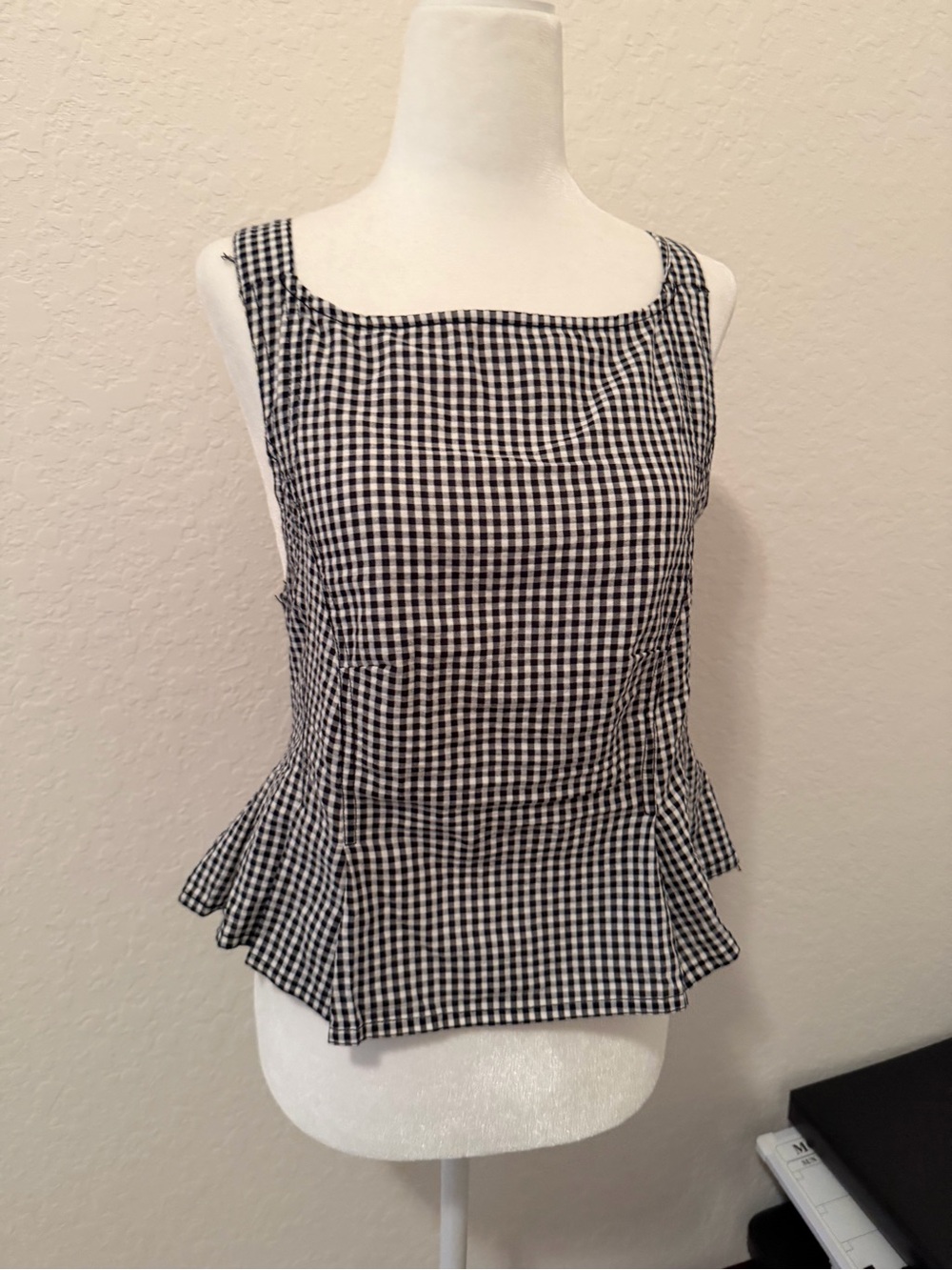 Free People Black & White Peplum Top